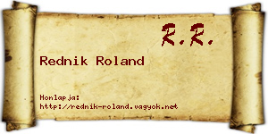 Rednik Roland névjegykártya
